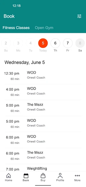 Orwell Fitness Screenshot 1