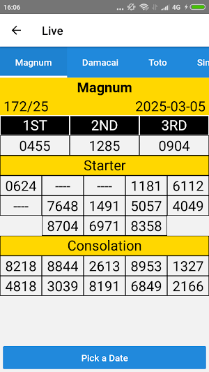 Live 4D Results Latest 4D Screenshot 3
