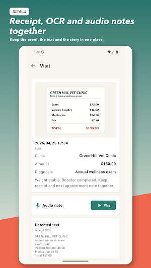 Pet Vet Records & Visit Log Screenshot 3