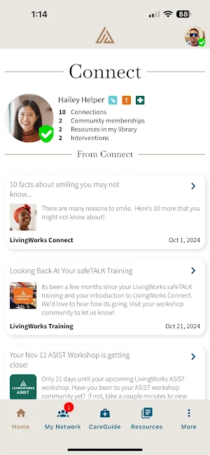 LivingWorks Connect Screenshot 1