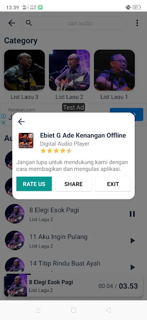 Musik Kenangan Ebiet G Ade Screenshot 1