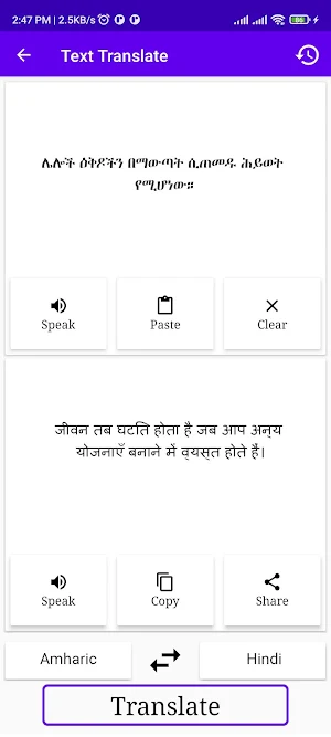 Amharic To Hindi Translator Screenshot 1
