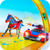 Ramp Car Robot Transform Horse Robot Games 2021