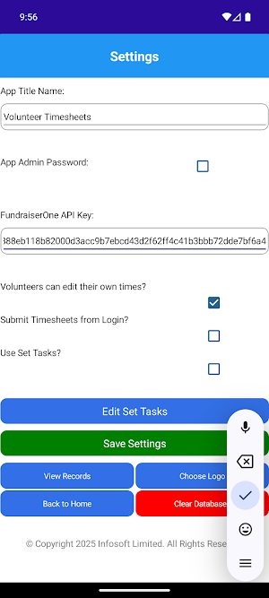 FundraiserOne - Timesheets Screenshot 1