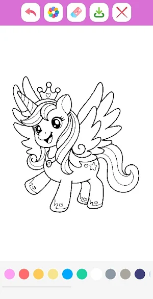 Little Unicorn Coloring Book Screenshot 1