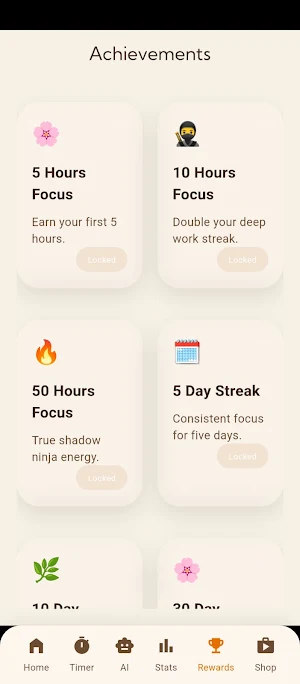 Ninja Focus: Daily Habit Screenshot 0