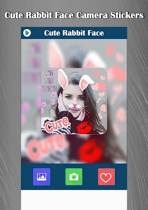 Cute Rabbit Face Camera Sticke Screenshot 0