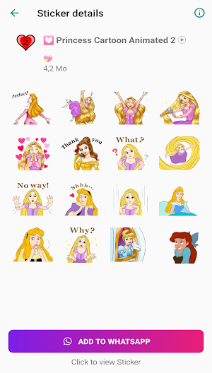Princess Animated Stickers Screenshot 1