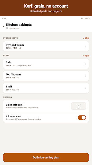 PanelCut: Cutlist Optimizer Screenshot 1