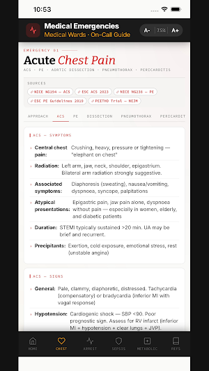 Medical Emergencies Reference Screenshot 1