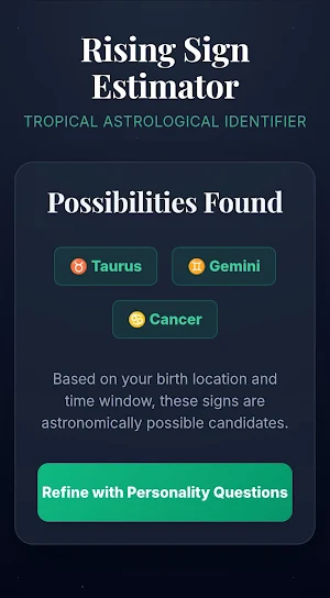 Rising Sign Identifier Screenshot 1