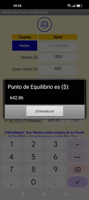 Punto de Equilibrio Screenshot 2