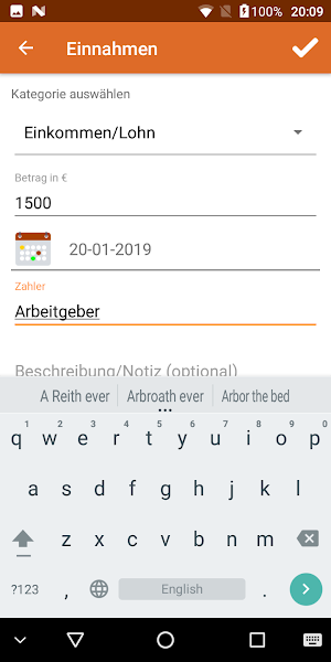 Haushaltsbuch Ausgaben Manager Screenshot 2