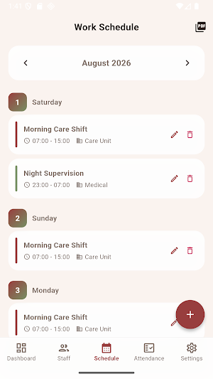 Elderly Care Staff Hub Screenshot 2