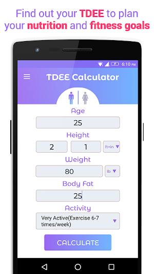 TDEE Calculator - Calorie Intake Calculator Screenshot 2