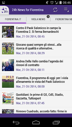 24h News for Fiorentina Screenshot 1