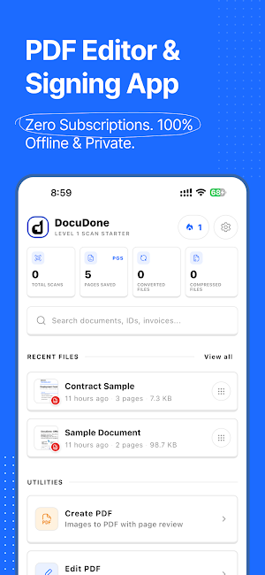 DocuDone: PDF Editor & Scanner Screenshot 0
