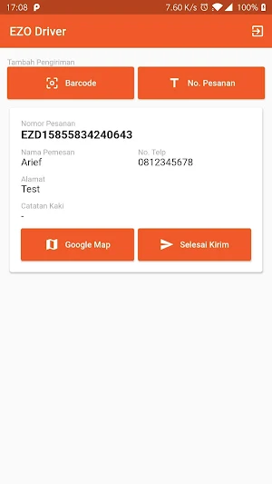 ESB Order Driver Screenshot 2