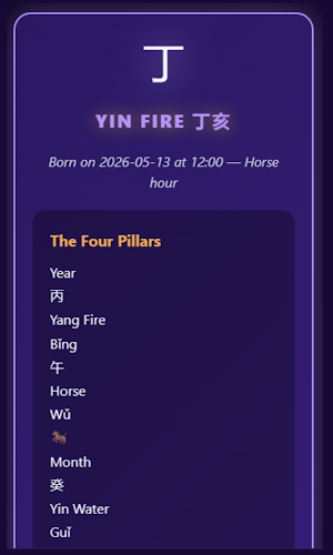 Ba Zi Four Pillars Astrology Screenshot 1