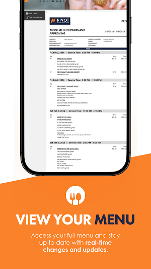 Pivot Culinary Management Screenshot 2