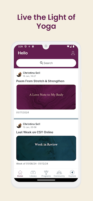 Christina Sell Yoga Screenshot 2