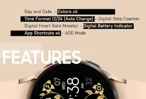 Digital Gold Flower Watch Face Screenshot 1
