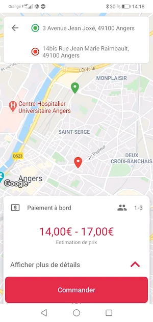 Allo Angers Taxi Screenshot 2