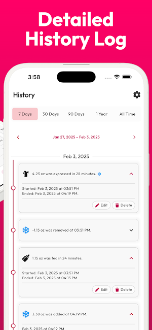 Pumping Tracker - Pump Log Screenshot 2