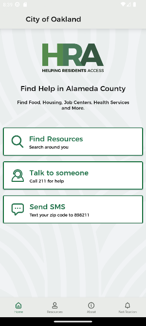 Oakland HRA Resource App Screenshot 1