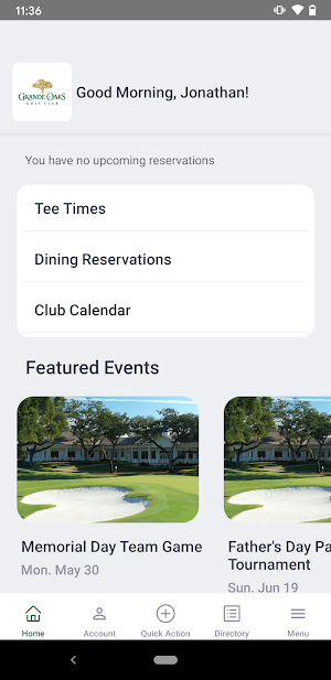 Grande Oaks Golf Club Screenshot 1