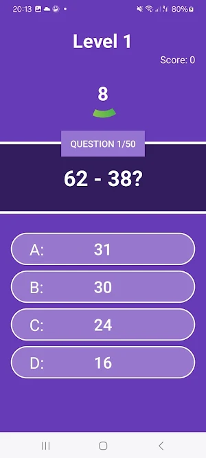 Math Quiz Game Screenshot 2