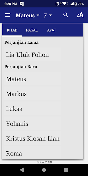 Alkitab Tetun Screenshot 1