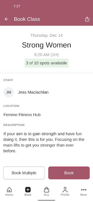 FEMME Fitness Hub Screenshot 2