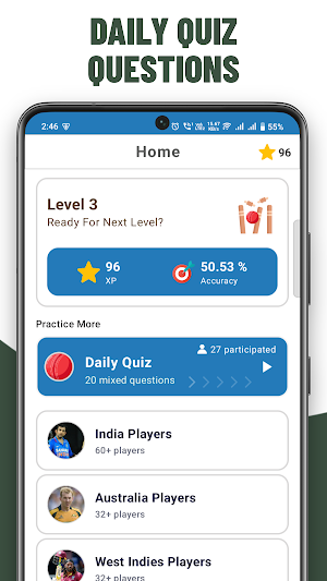 Cricket Quiz Guess Players Screenshot 0