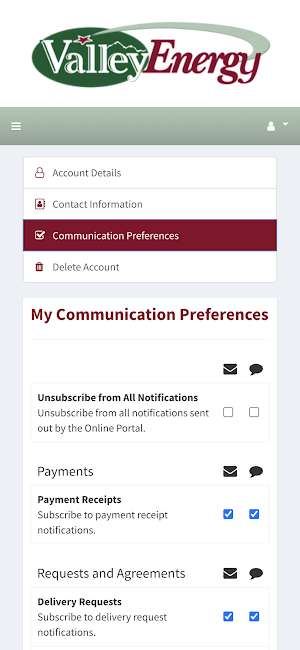 Valley Energy Portal Screenshot 2
