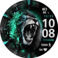 Cyan Lion Watch Face WearOs