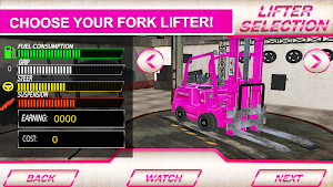 Pink Lady Car Parking fork Lifter : Folklift Games Screenshot 2