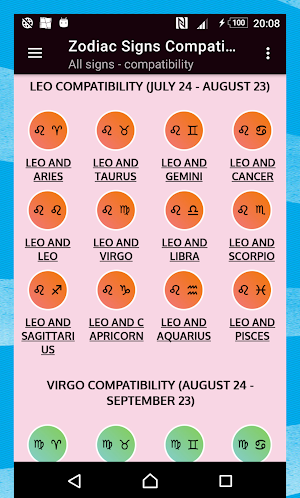 Zodiac Signs Compatibility Screenshot 1