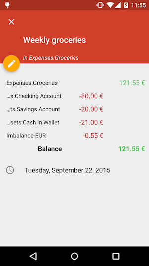 GnuCash Pocket Screenshot 2