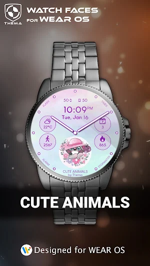 Cute Animals Watch Face Screenshot 0