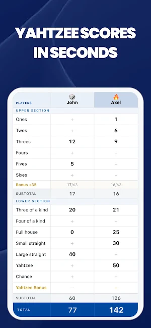 Yahtzee Scorecard Yatzy Scores Screenshot 0