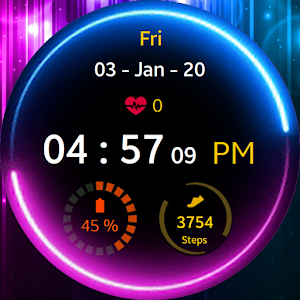 Neon Blue Pink Watch Face Screenshot 2