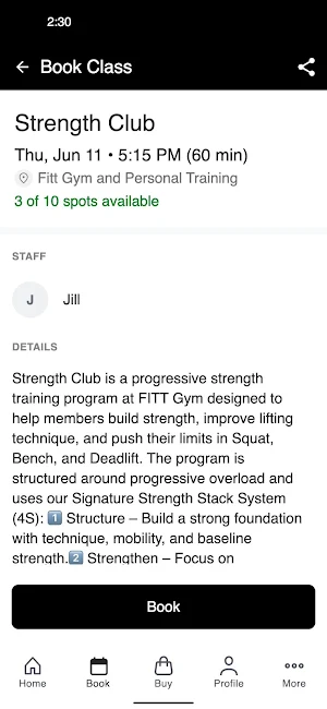 Fitt Gym and Personal Training Screenshot 2