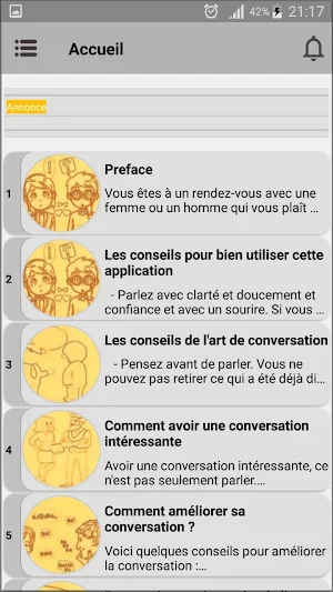 Les bons sujets de quoi parler avec une fille Screenshot 0