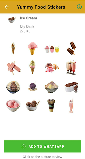 Yummy Food Stickers Screenshot 0
