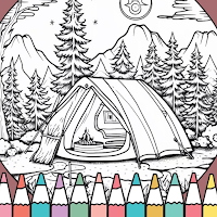 Camping Coloring Book