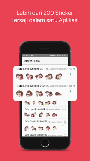 WAStickerApps - Cute Couple Sticker Pack Screenshot 1