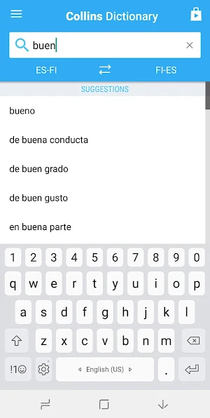 Spanish-Finnish Dictionary Screenshot 1