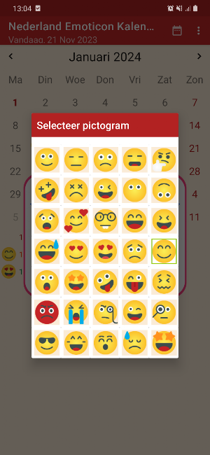 Nederland Emoticon Kalender Screenshot 2
