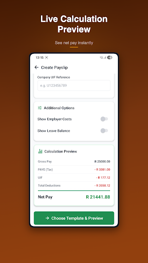 Payslip Generator South Africa Screenshot 3